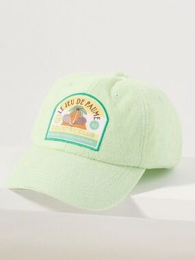 Anthropologie Le Jeu De Paume Country Club Patch Cap Mint Green 23” Crown NEW